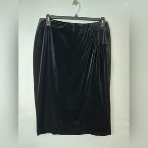 NWT Michel Studio Black Velvet Midi Skirt Size 16